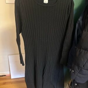 a new day Black Long Sleeve Ribbed Dress